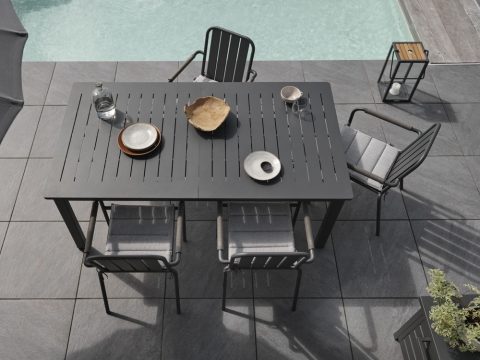 Brafab Innes Diningstuhl, Aluminium anthrazit, stapelbar