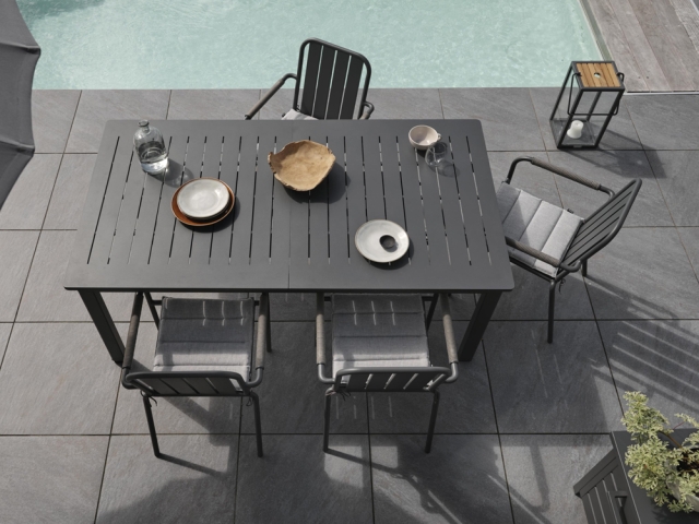 Brafab Innes Diningstuhl, Aluminium anthrazit, stapelbar