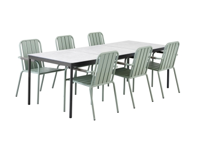 Brafab Nox-Innes Sitzgruppe-3, 9-teilig aus Aluminium mit HPL-Tischplatten