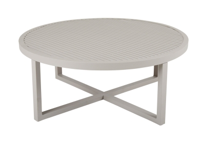 Brafab Vevi Loungetisch rund 100cm, H=40cm, Aluminium khaki