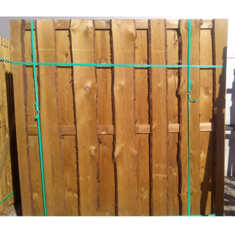 Bohlenzaun Rustic 180x180 cm Kiefer druckimpr�gniert aus unbes�umten s�gerauhen Bohlen