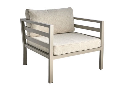 Brafab Weldon Loungesessel, Aluminium Khaki, inkl. Polster in Sand