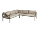 Brafab Weldon Ecklounge-Set 226x226cm, Aluminium khaki, inkl. Polster sand