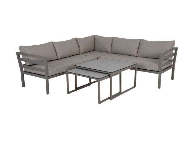 Brafab Weldon-Talance Loungeset-1, Aluminium khaki, inkl. Polster sand