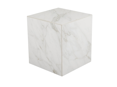 Brafab Zten Kaffeetisch 40x40x45cm, Kunststein Marmor wei&szlig;