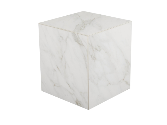 Brafab Zten Kaffeetisch 40x40x45cm, Kunststein Marmor wei�