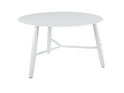 Brafab Vannes Loungetisch rund 75cm, H=50cm Aluminium wei&szlig;