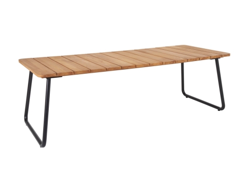 Brafab Nolli Tisch Teakholz, 175x90cm, Gestell Aluminium schwarz