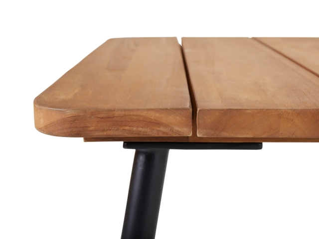 Brafab Nolli Tisch Teakholz, 175x90cm, Gestell Aluminium schwarz