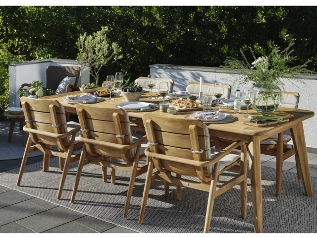 Brafab Lilja Gartenm�bel-Set aus Teakholz natur, 13-teilig