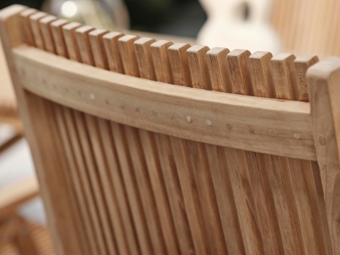 Brafab Julita Teak massiv Gartenstuhl, faltbar, Staboptik