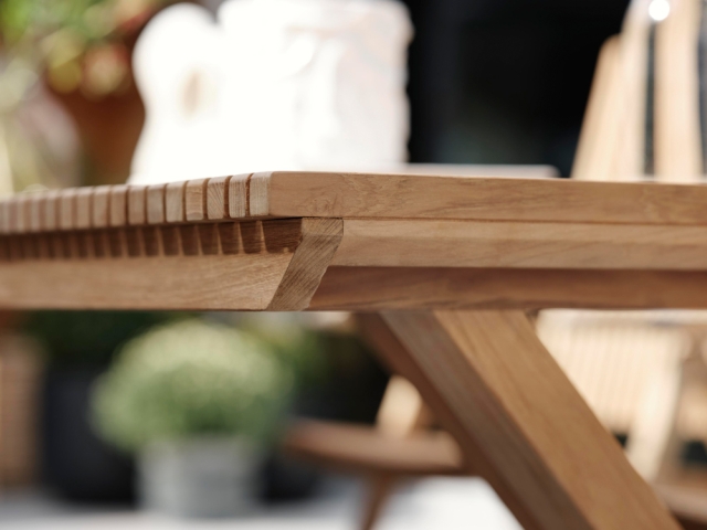 Brafab Julita Teak natur Tisch 150 x 90cm Staboptik