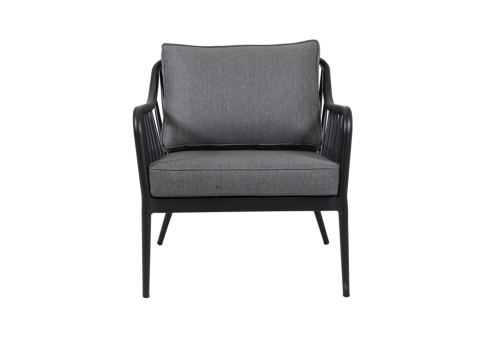 Brafab Coleville Armlehnstuhl Aluminium schwarz inkl. Kissen