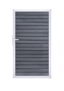 GrojaSolid Rhombus BPC Steckzaun Universal Tor 100x180cm steingrau Alu -blank EV1 GrojaSolid Rhombus BPC Steckzaun Universal Tor 100x180cm steingrau Alu -blank EV1