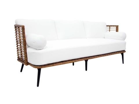 Brafab Covelo 3-Sitzer Sofa 188cm inkl. Kissen Kunstrattan-Geflecht
