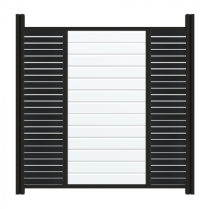 Flex Fence Variation 5 Grundelement Alu Fence Wei&szlig; + Alu Fence Rhombus Anthrazit