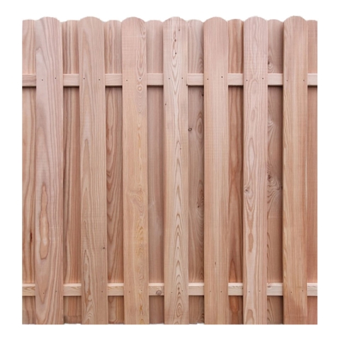 Bohlenzaun Rundkopf gerade L�rche natur 180x180 cm