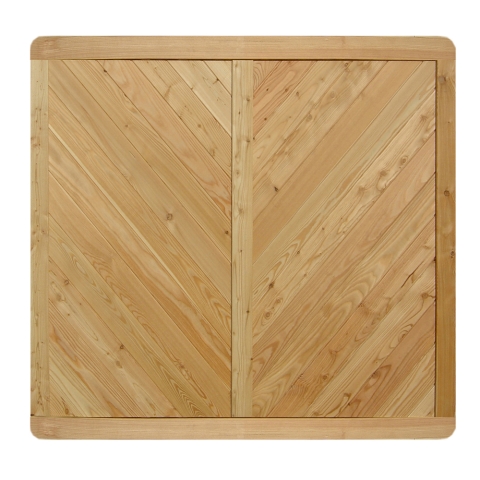 Massivzaun 180x180cm geschlossen L�rche natur