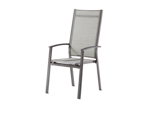 Sieger Lima Hochlehner 914 stapelbar, Alu eisengrau-hellgrau