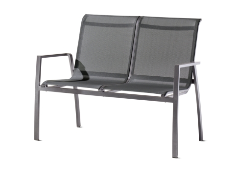 Sieger Malaga 2er-Bank Aluminium silbergrau 2-Armlehnen 115,5cm
