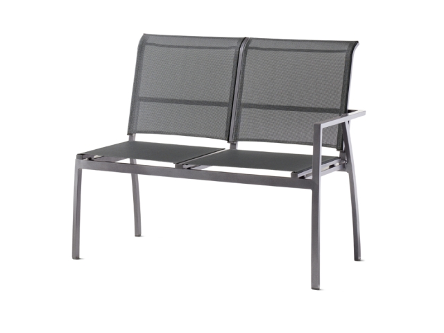 Sieger Malaga 2er-Bank Aluminium silbergrau Armlehne rechts 113cm