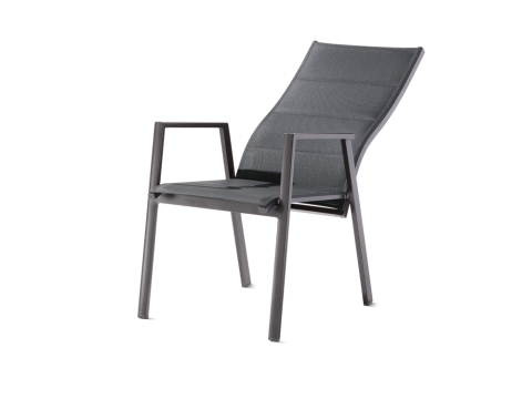 Sieger Navaro Hochlehner stapelbar, Lehne verstellbar, Aluminium eisengrau