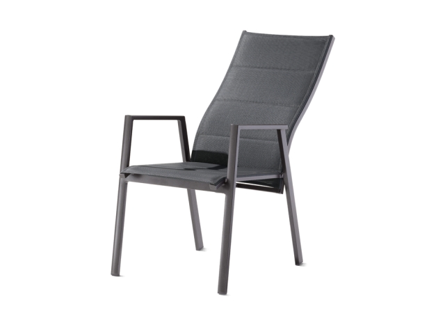 Sieger Navaro Hochlehner stapelbar, Lehne verstellbar, Aluminium eisengrau