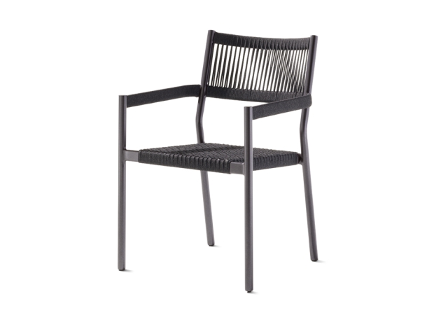 Sieger Rimini Stapelsessel Grau-Anthrazit, aus Aluminum und Rope-Bespannung