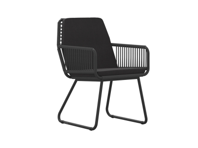 Zebra Flix Dining Sessel Rope truffle, Aluminium graphit