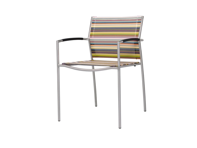 Zebra Rovex Stapelsessel green stripe Edelstahl