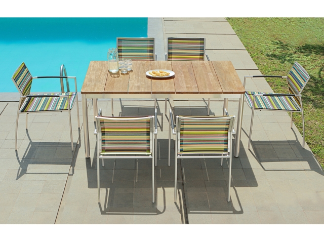 Zebra 6x Rovex Sessel und 1x Naxos Tisch 160x90cm Gartenm�bel-Set