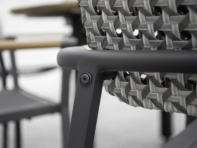 Zebra Yobex Stapelsessel Geflecht arabesque, Aluminium graphit