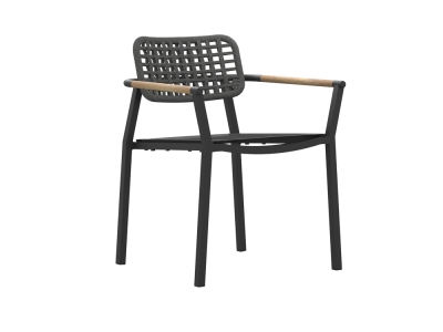 Zebra Yobex Stapelsessel, Rope truffle, Aluminium graphit Zebra Yobex Stapelsessel, Rope truffle, Aluminium graphit