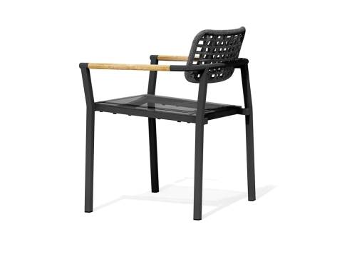 Zebra Yobex Stapelsessel, Rope truffle, Aluminium graphit