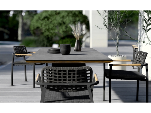 Zebra Yobex Stapelsessel, Rope truffle, Aluminium graphit