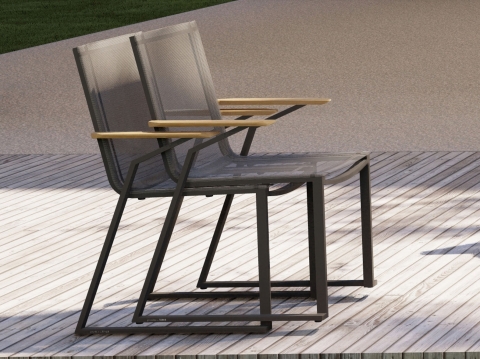 Zebra Tamax Stapelsessel Aluminium graphit