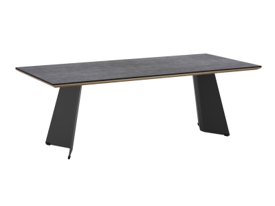 Zebra Ajax Tisch 230 x 100cm Stahl graphite Tischplatte HPL Beton
