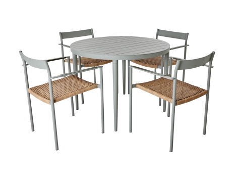 Brafab Bigby Diningtisch Aluminium rund 100cm, hellgrau