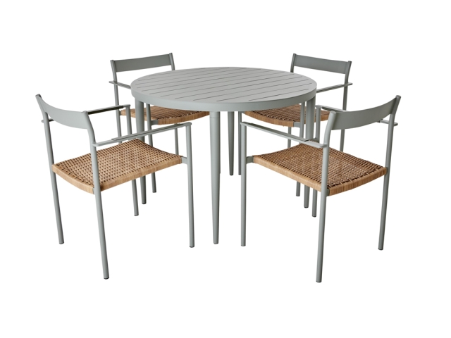 Brafab Bigby Diningtisch Aluminium rund 100cm, hellgrau
