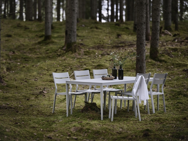 Brafab Bigby Diningtisch Aluminium 195x90cm, hellgrau