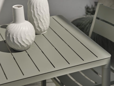 Brafab Bigby Diningtisch Aluminium 195x90cm, Dusty green