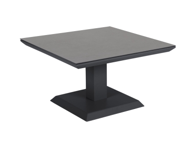 Brafab Heis Loungetisch schwarz, 79x79cm Aluminium schwarz h&ouml;henverstellbar 48-68cm