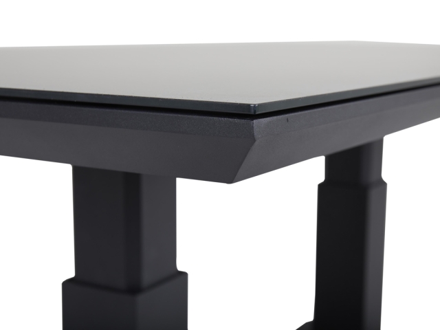 Brafab Heis Loungetisch schwarz, 79x79cm Aluminium schwarz h�henverstellbar 48-68cm