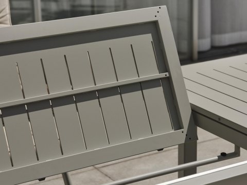 Brafab Lomma Ausziehtisch Aluminium hellgrau 194-312x100cm