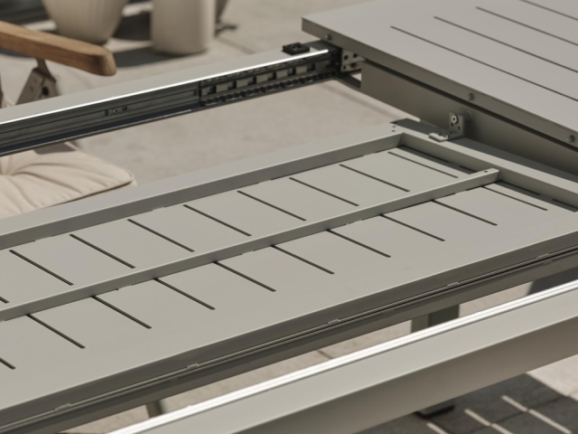 Brafab Lomma Ausziehtisch Aluminium schwarz 194-312x100cm