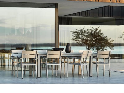 Brafab Lomma-Delia Dining-Set Aluminium khaki, 9-teilig