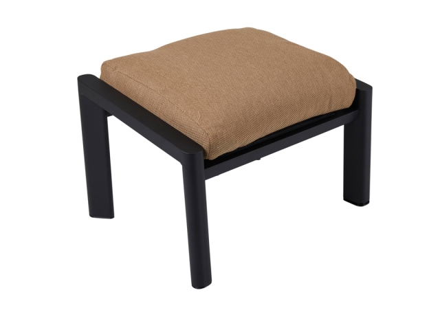 Brafab Slide Fu�hocker, Aluminium schwarz, Bezug Cinnamon