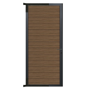 Elephant Mix and Match Zauntor anthrazit 90x189cm, Bausatz F&uuml;llung WPC Natural Dark Brown co-extrudiert