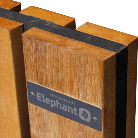 Elephant Hartholzzaun Stripes Black 180x180cm aus Almendrillo