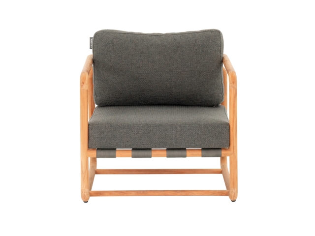 Apple Bee Dolce Lounge Sessel Teakholz Grau